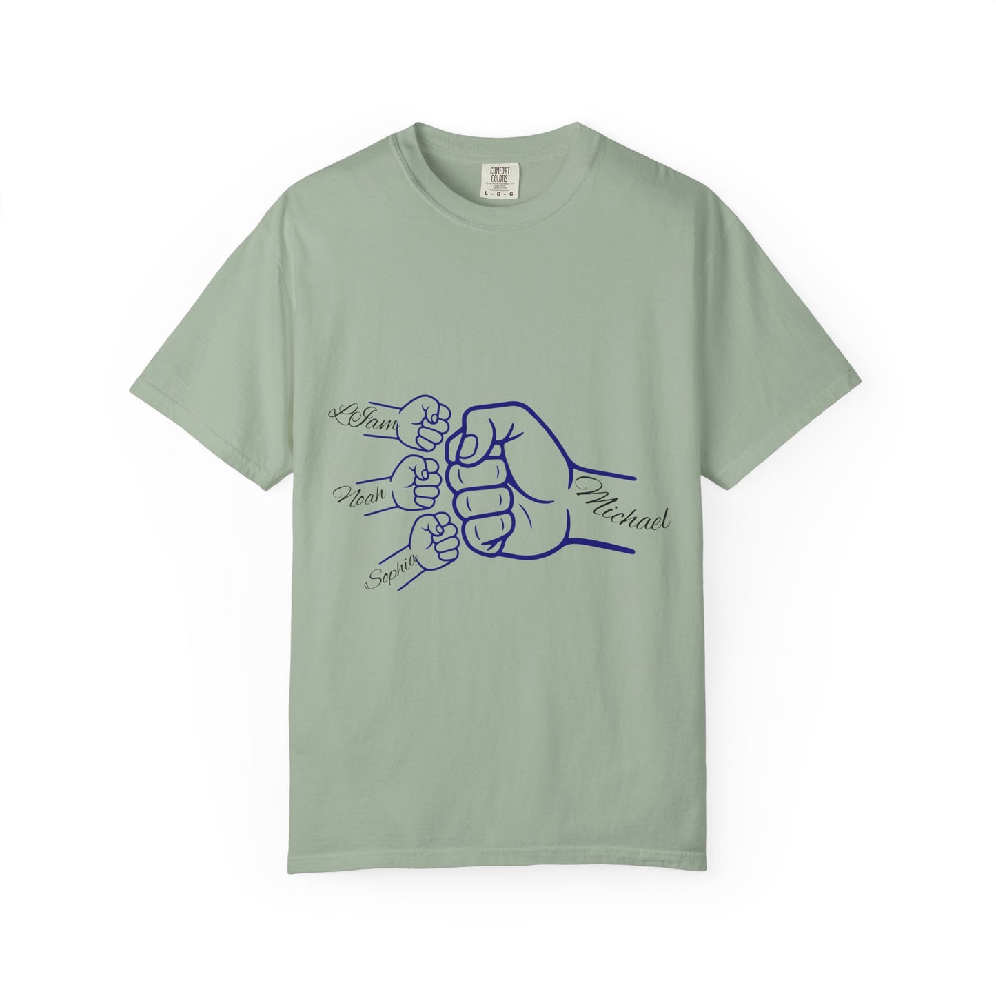 Minimal Line Art Dad & Kids Fist Bump T-Shirt