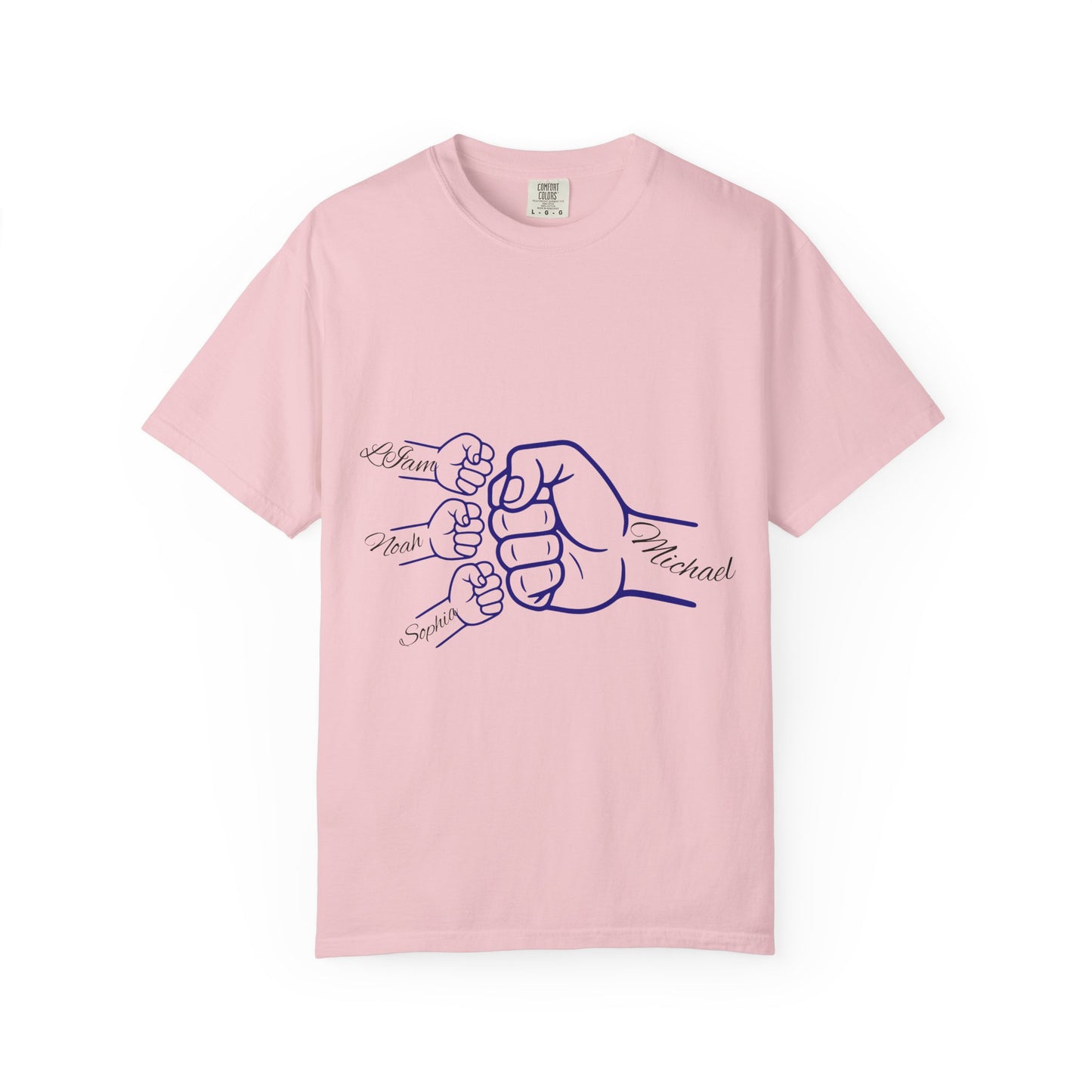 Minimal Line Art Dad & Kids Fist Bump T-Shirt