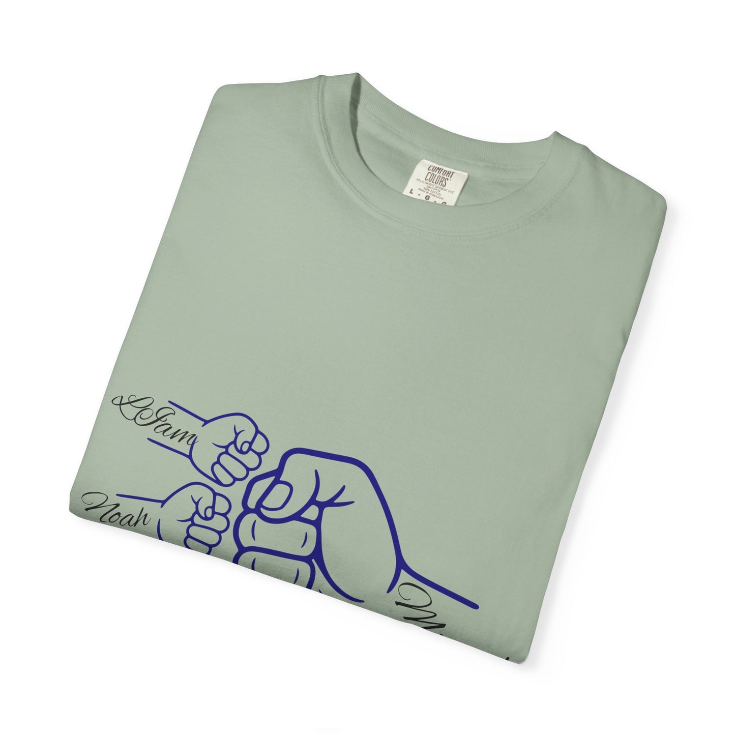 Minimal Line Art Dad & Kids Fist Bump T-Shirt