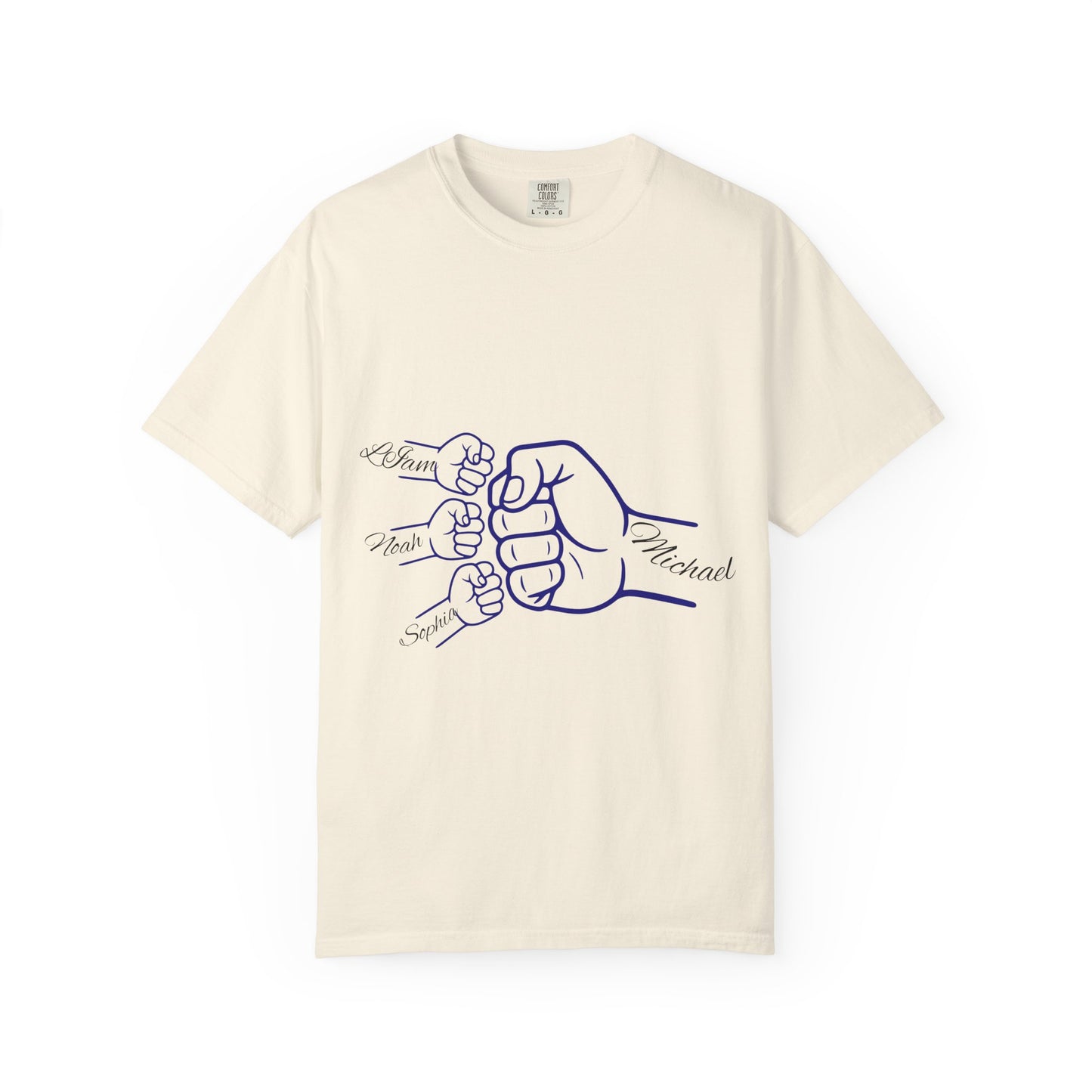 Minimal Line Art Dad & Kids Fist Bump T-Shirt