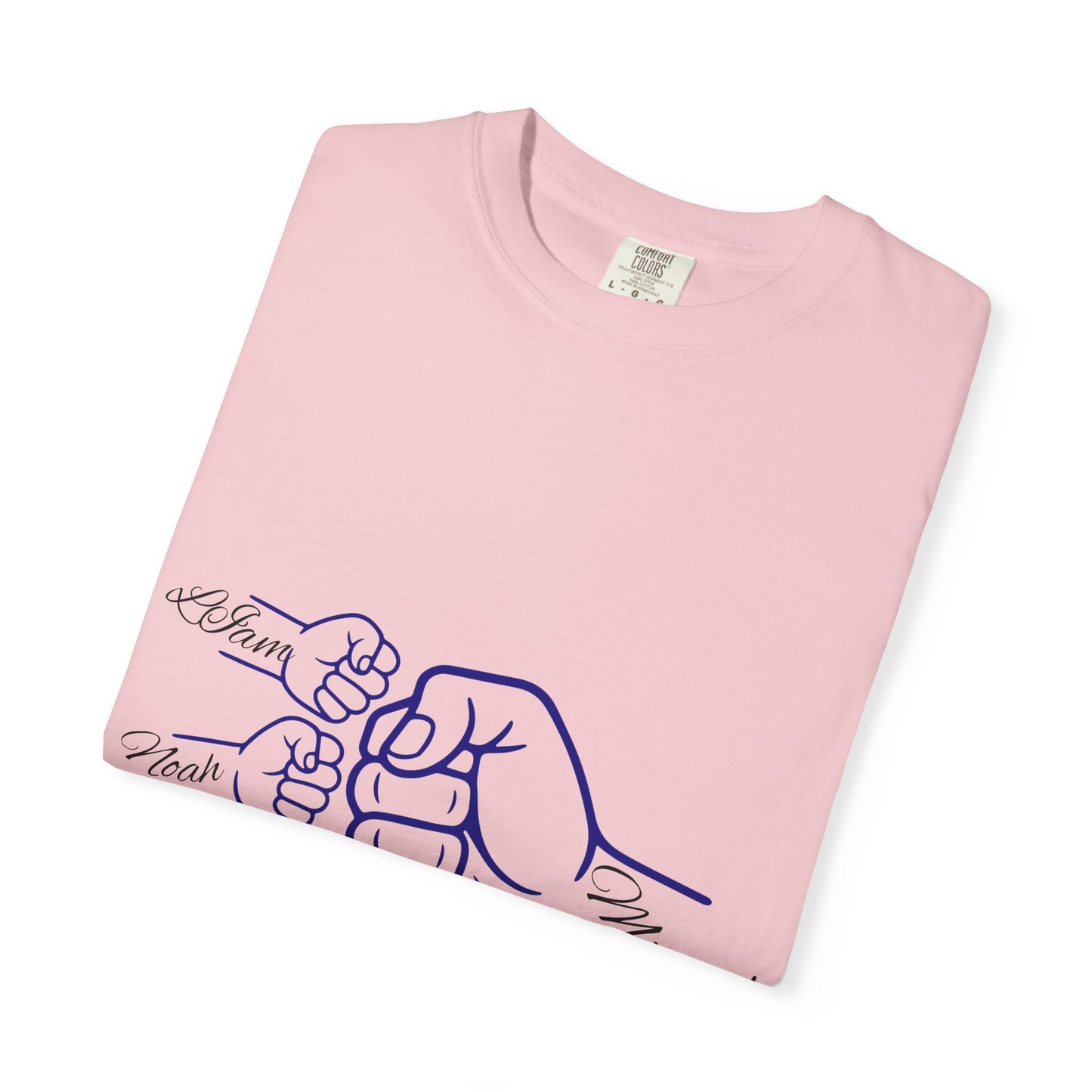 Minimal Line Art Dad & Kids Fist Bump T-Shirt