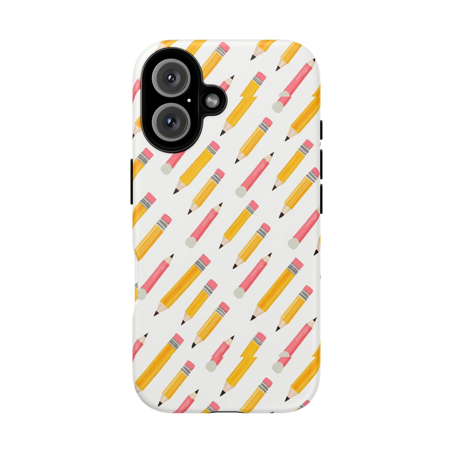 Pencil Pattern Tough Phone Case — Cute School & Teacher Protective Cover