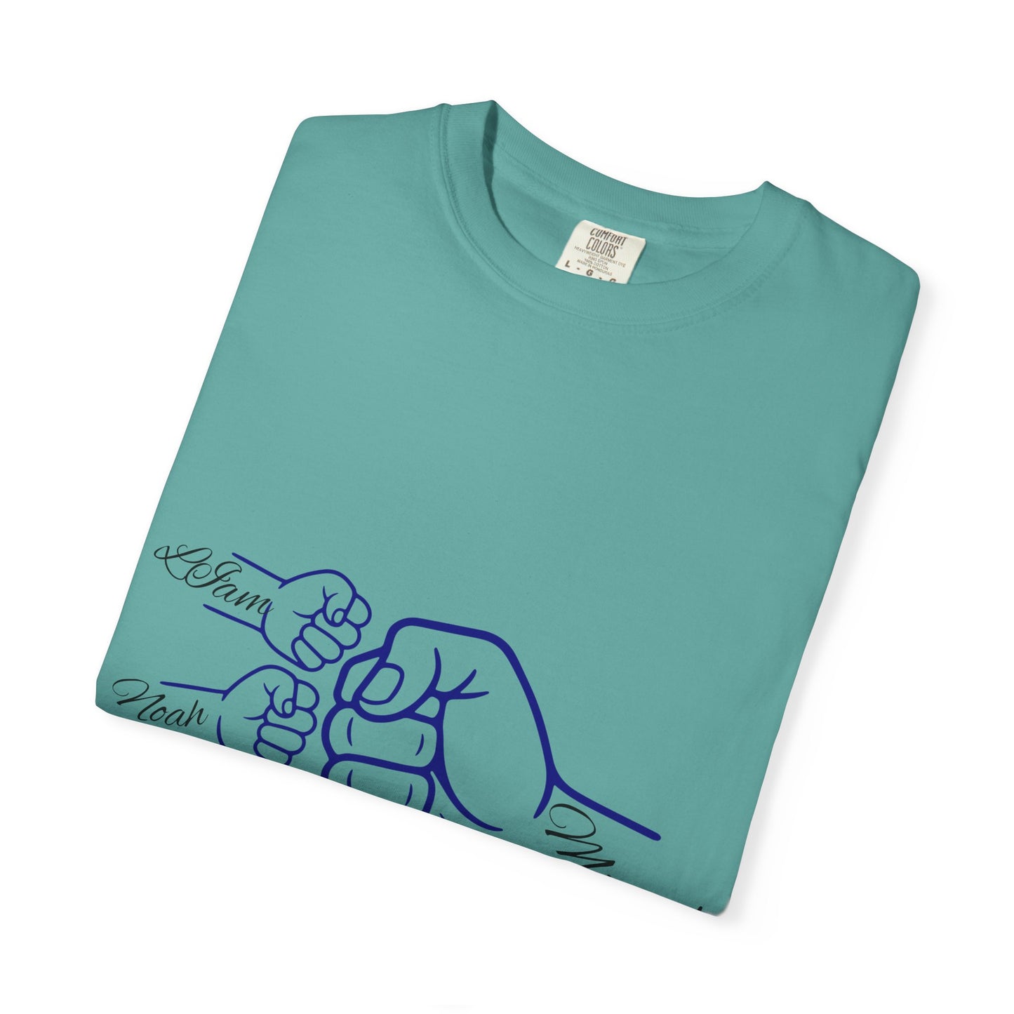 Minimal Line Art Dad & Kids Fist Bump T-Shirt