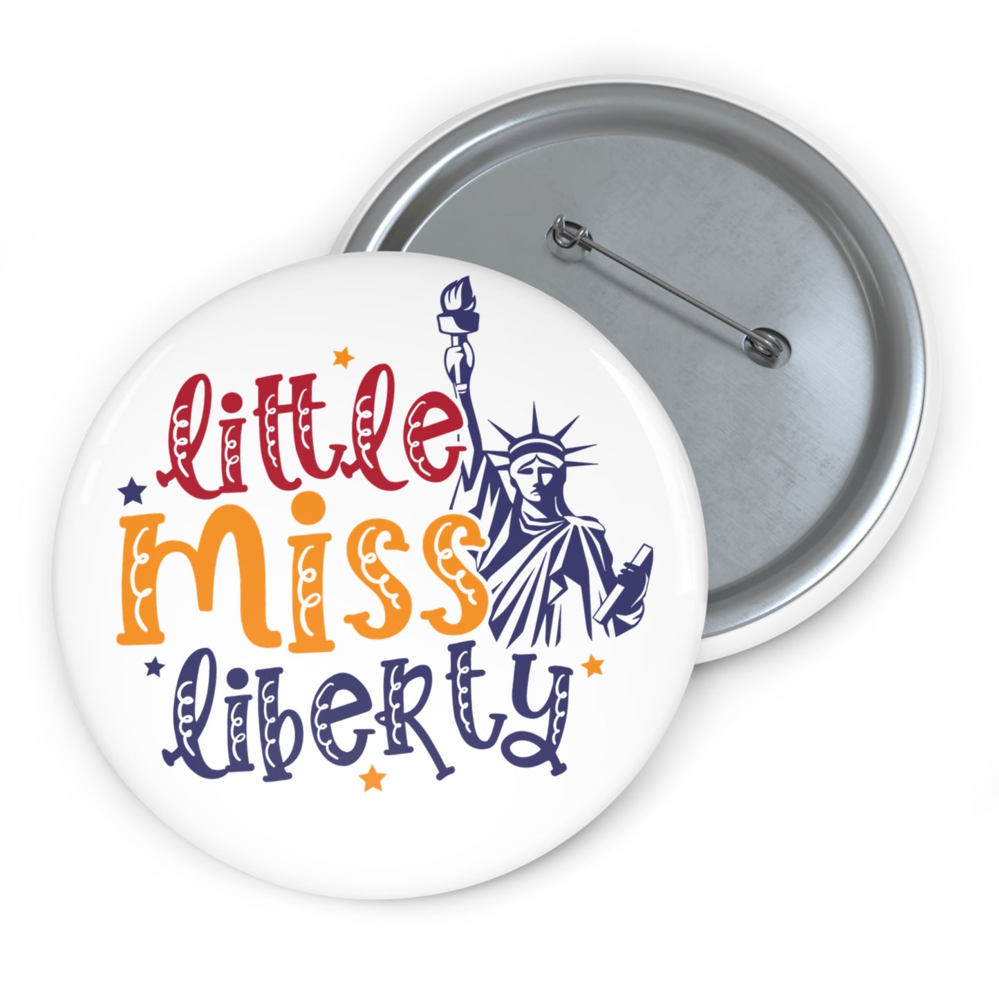 Little Miss Liberty Pin Button – Patriotic Statue of Liberty Accessory