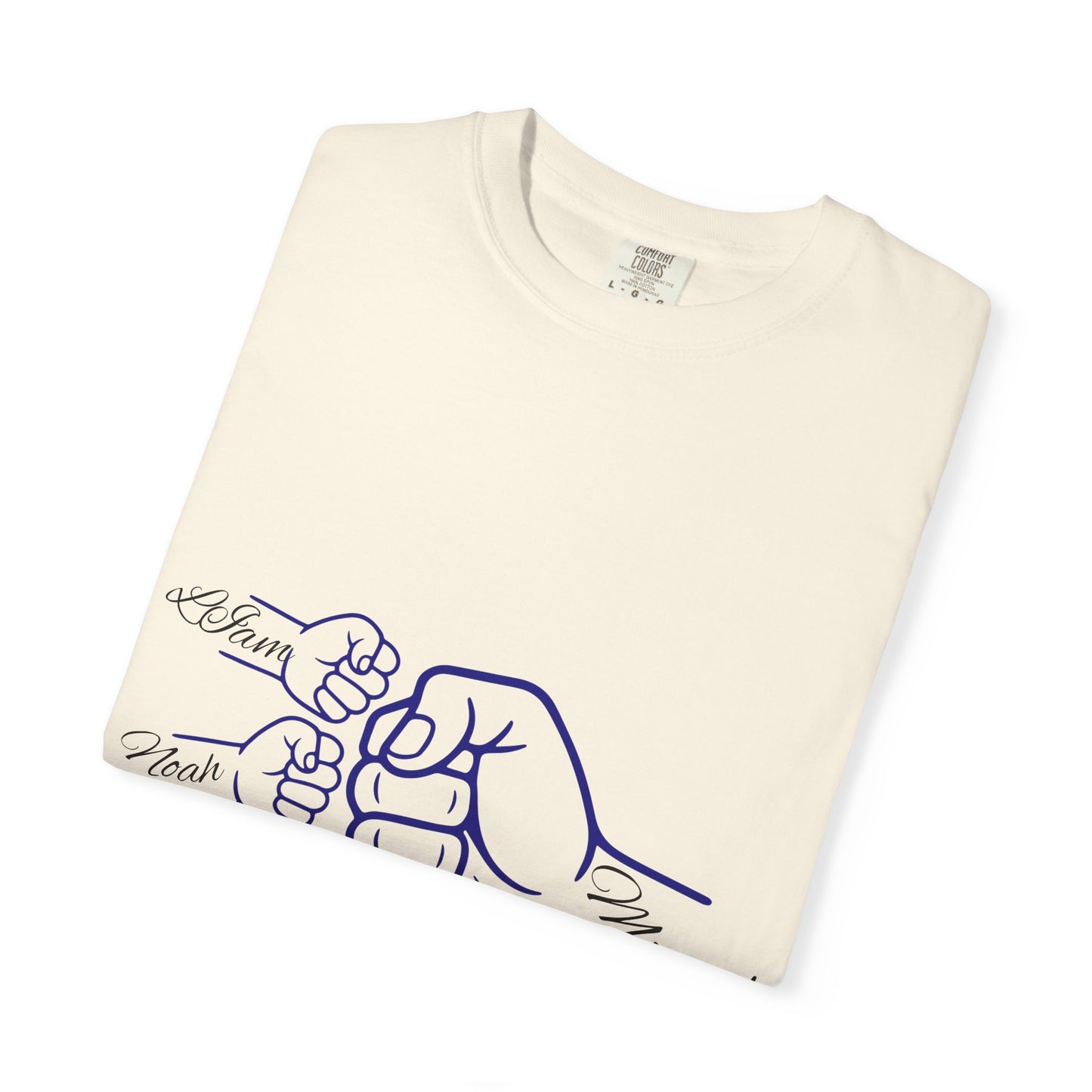 Minimal Line Art Dad & Kids Fist Bump T-Shirt