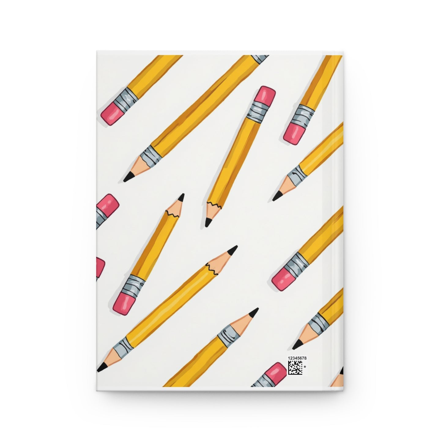 Pencil Pattern Hardcover Journal — Lined Notebook for Students & Writers