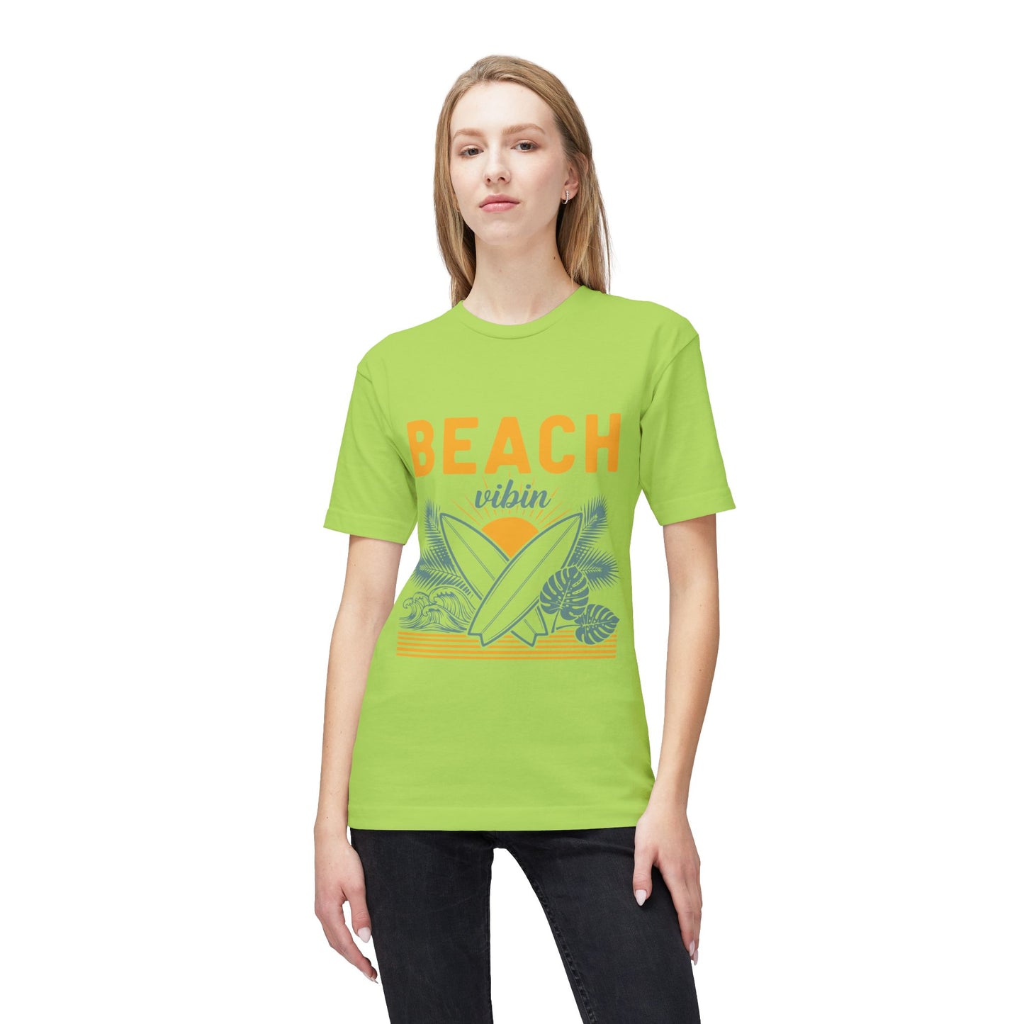 Beach Vibin T-Shirt — Surfboard Sunset Retro Graphic Tee
