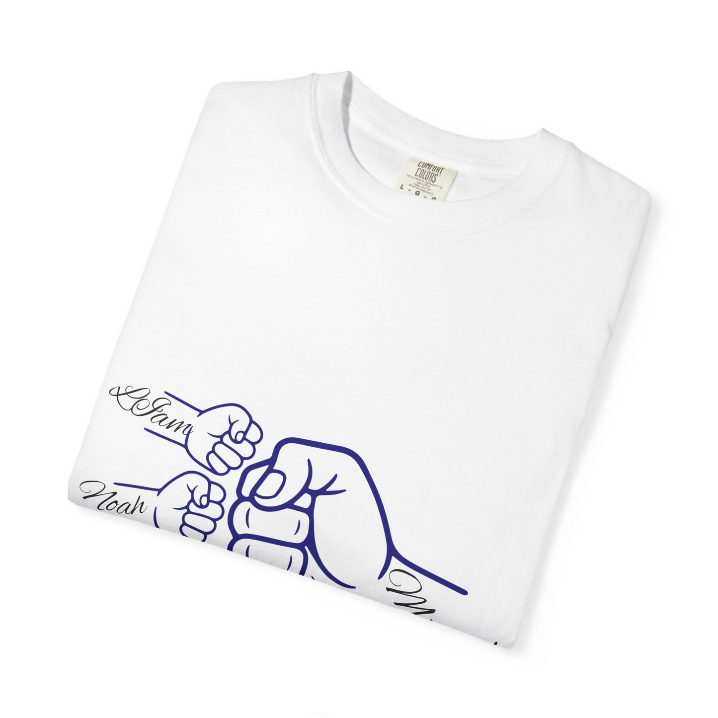 Minimal Line Art Dad & Kids Fist Bump T-Shirt