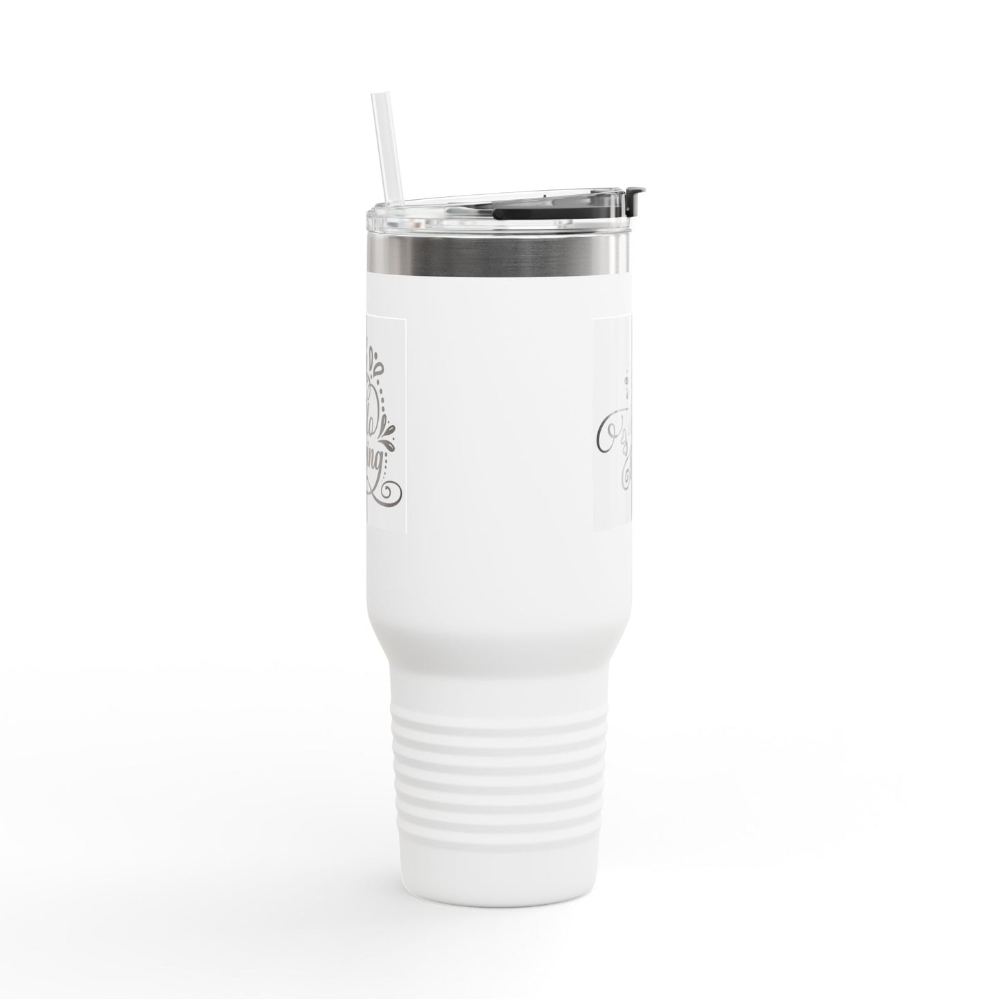 40oz Insulated Travel Mug — "Oh Hello Spring" Floral Tumbler