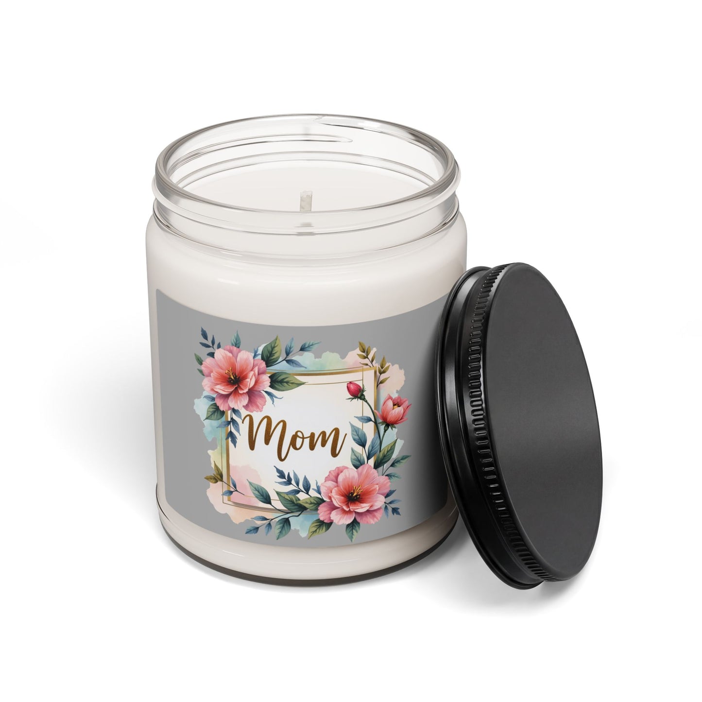 Mom Floral Soy Candle — 9oz Scented Jar (Mother's Day Gift)