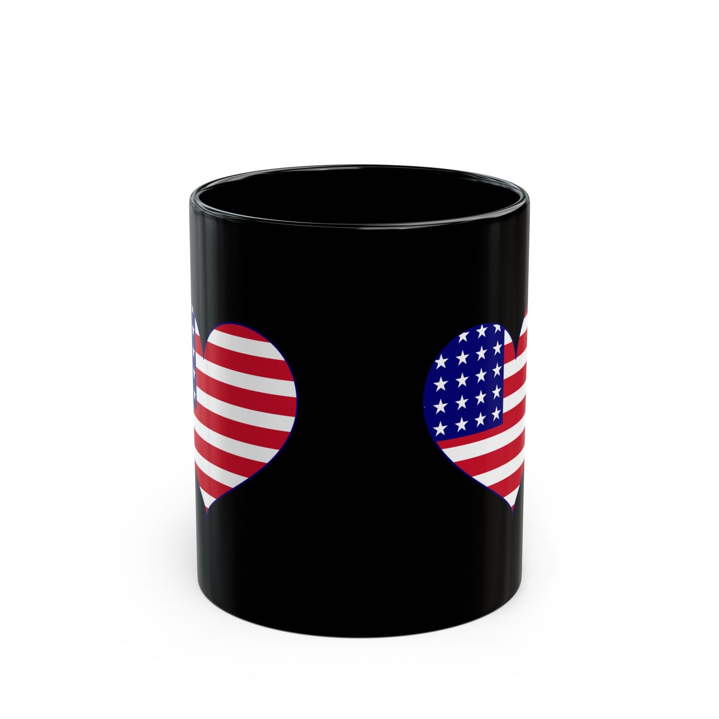 American Flag Heart Mug — Patriotic USA Coffee Cup (11oz & 15oz)
