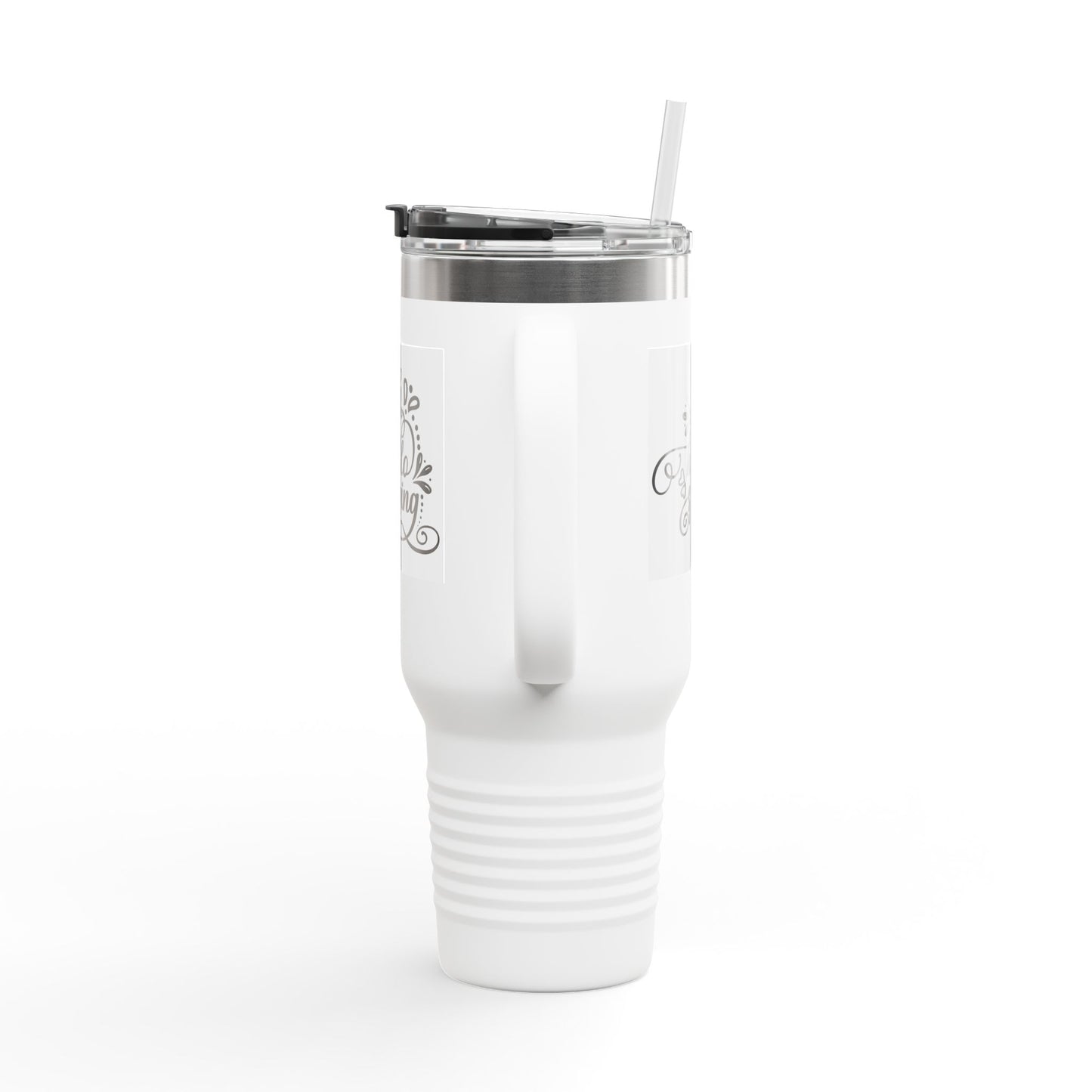 40oz Insulated Travel Mug — "Oh Hello Spring" Floral Tumbler