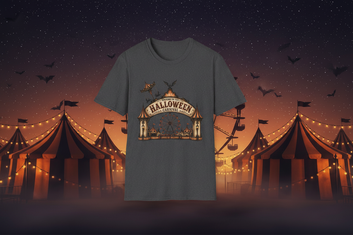 Halloween Carnival T-Shirt — "Welcome to the Halloween Carnival" Vintage Spooky Fair Tee