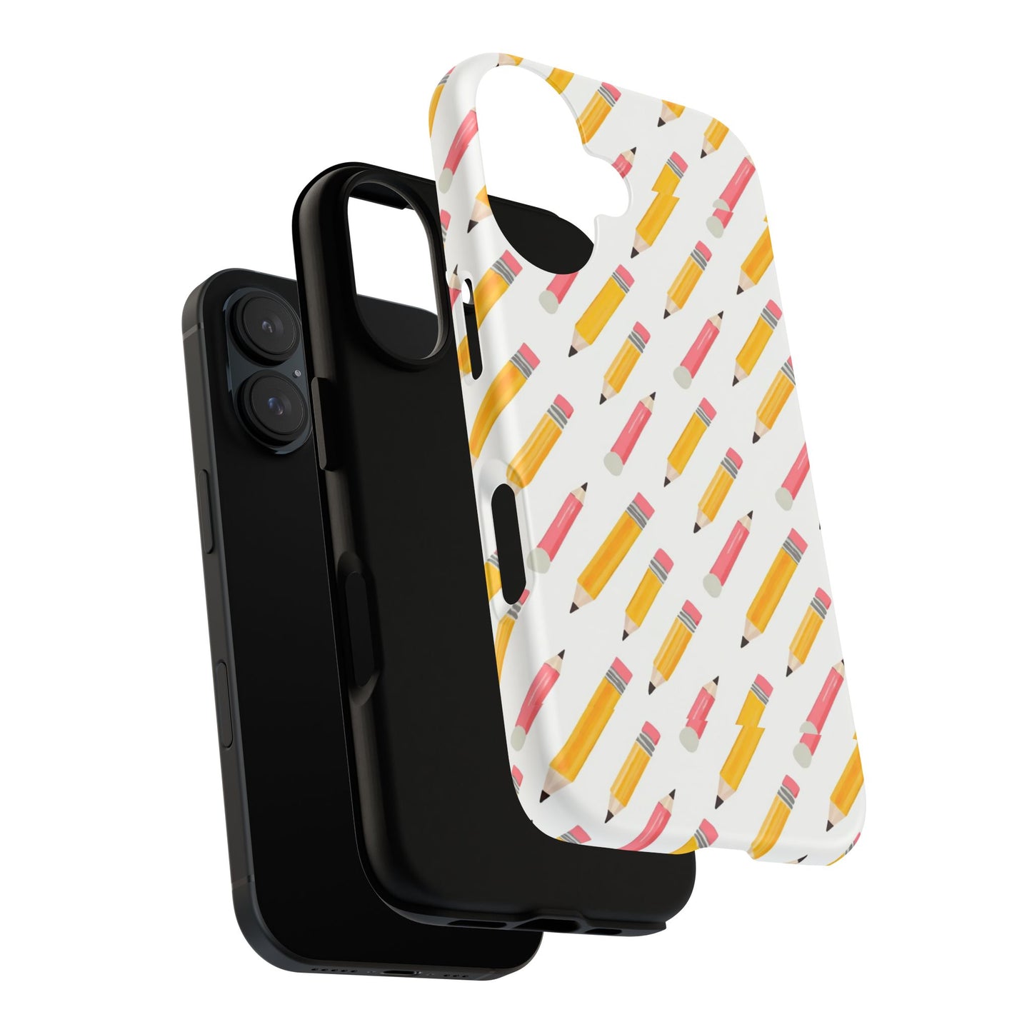 Pencil Pattern Tough Phone Case — Cute School & Teacher Protective Cover