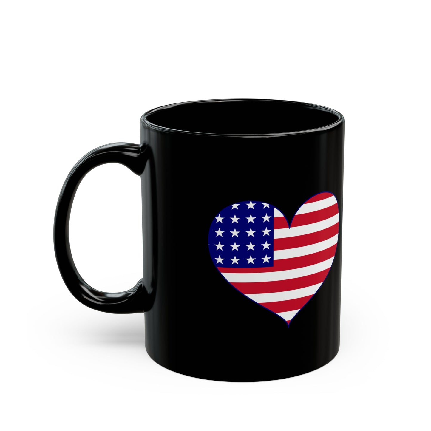 American Flag Heart Mug — Patriotic USA Coffee Cup (11oz & 15oz)