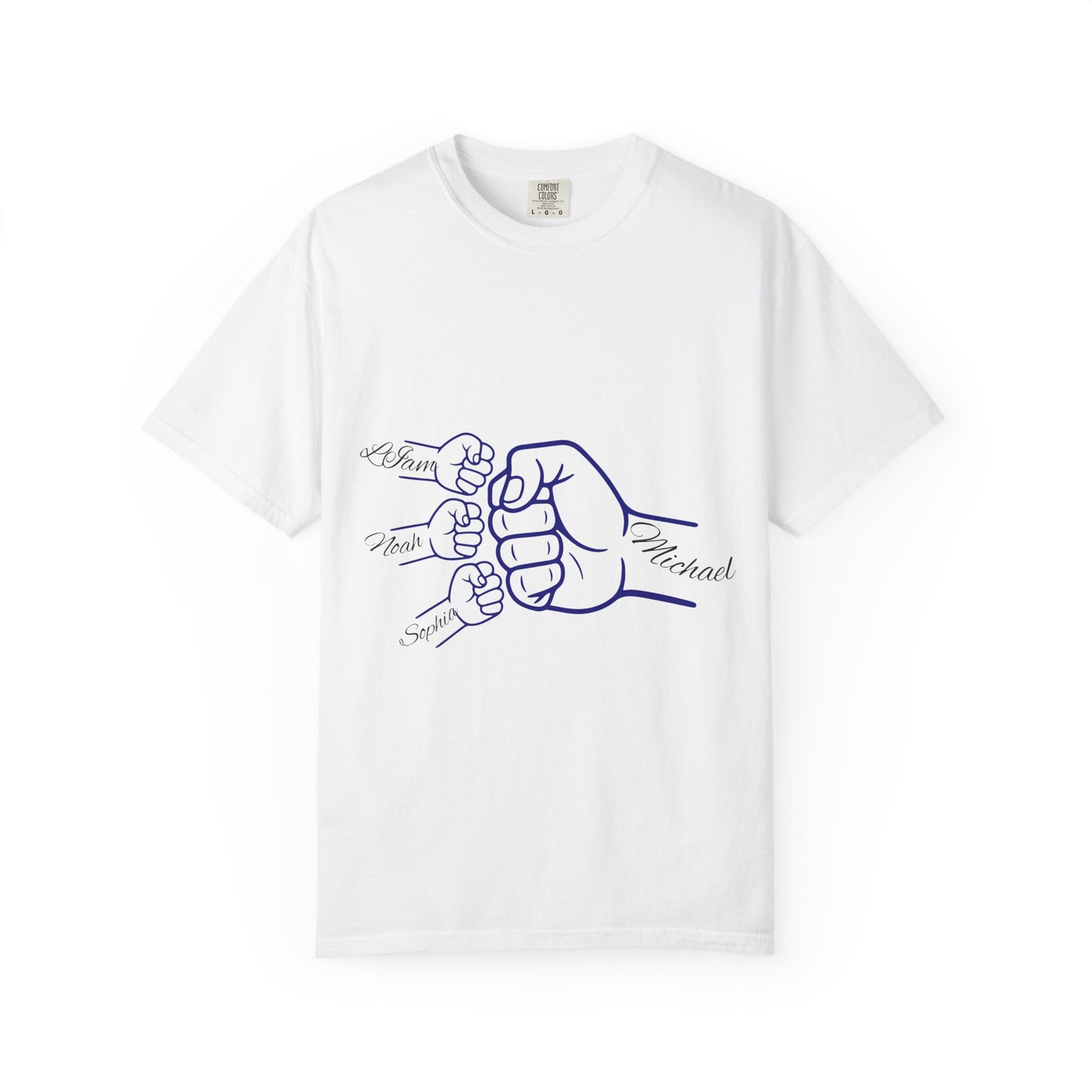Minimal Line Art Dad & Kids Fist Bump T-Shirt