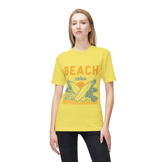 Beach Vibin T-Shirt — Surfboard Sunset Retro Graphic Tee
