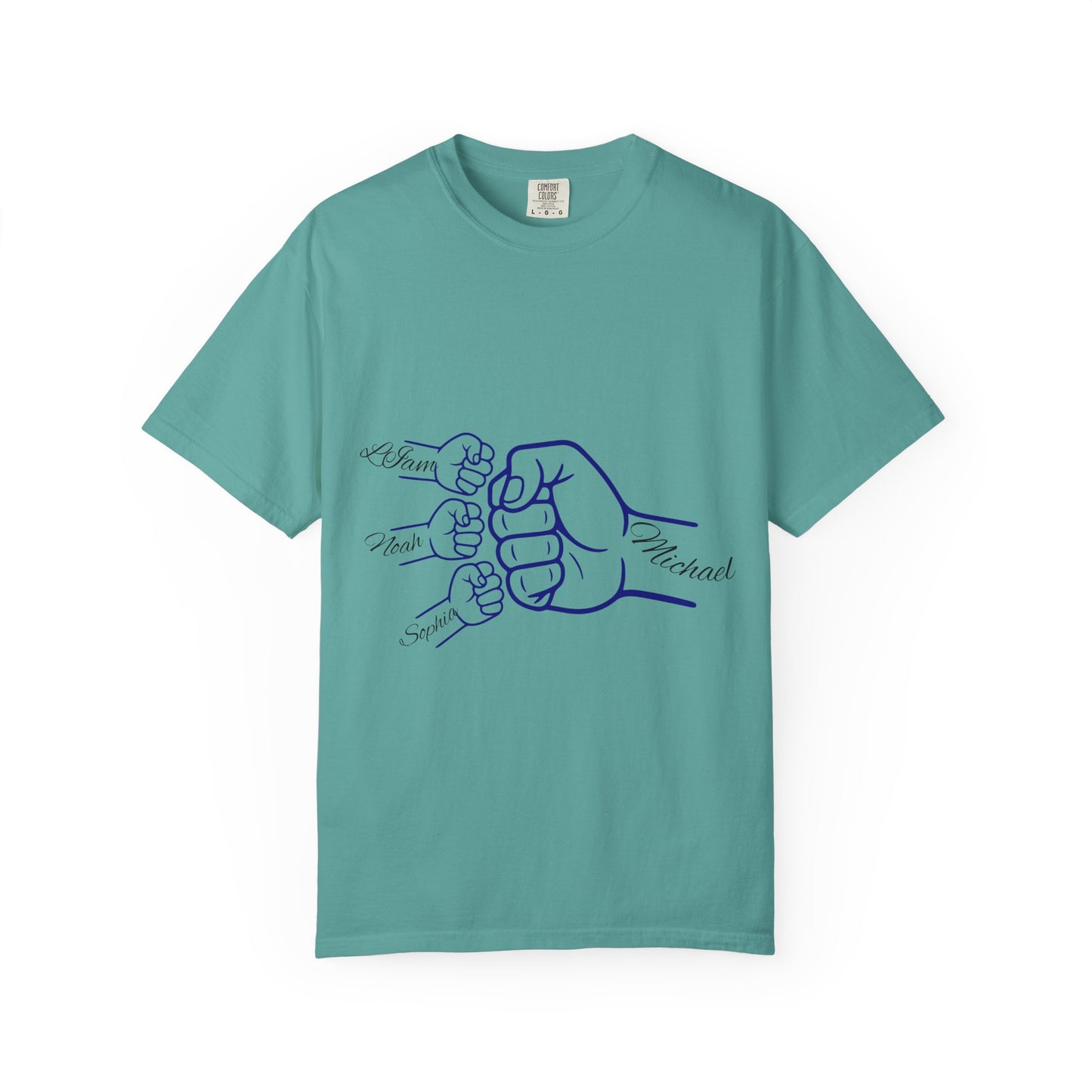 Minimal Line Art Dad & Kids Fist Bump T-Shirt