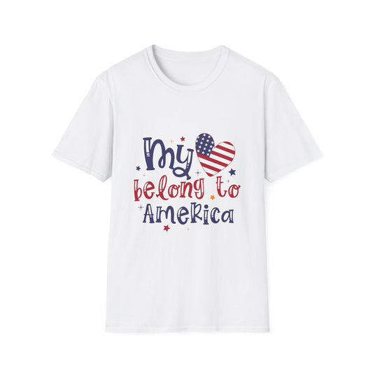 Patriotic "My Heart Belong to America" T-Shirt
