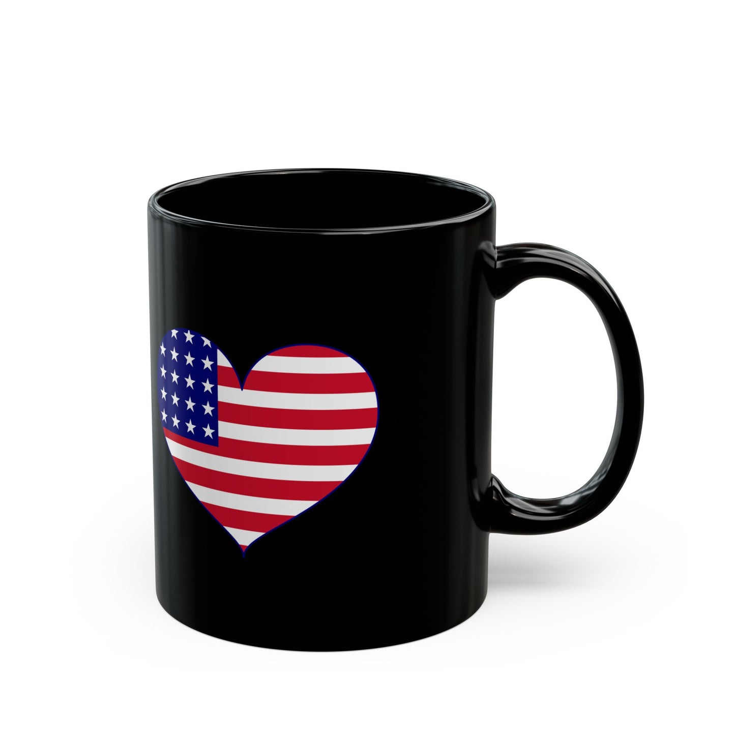 American Flag Heart Mug — Patriotic USA Coffee Cup (11oz & 15oz)