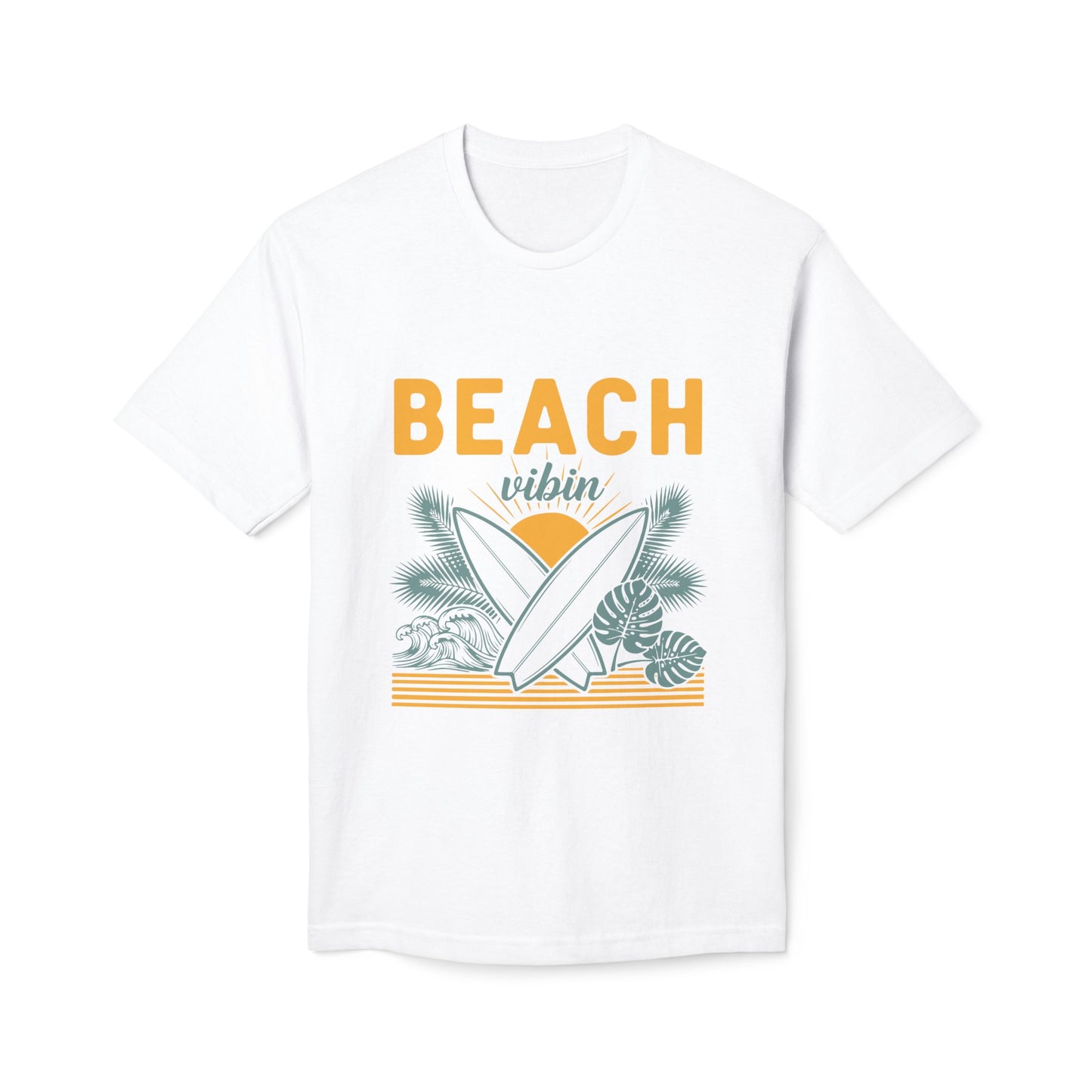 Beach Vibin T-Shirt — Surfboard Sunset Retro Graphic Tee