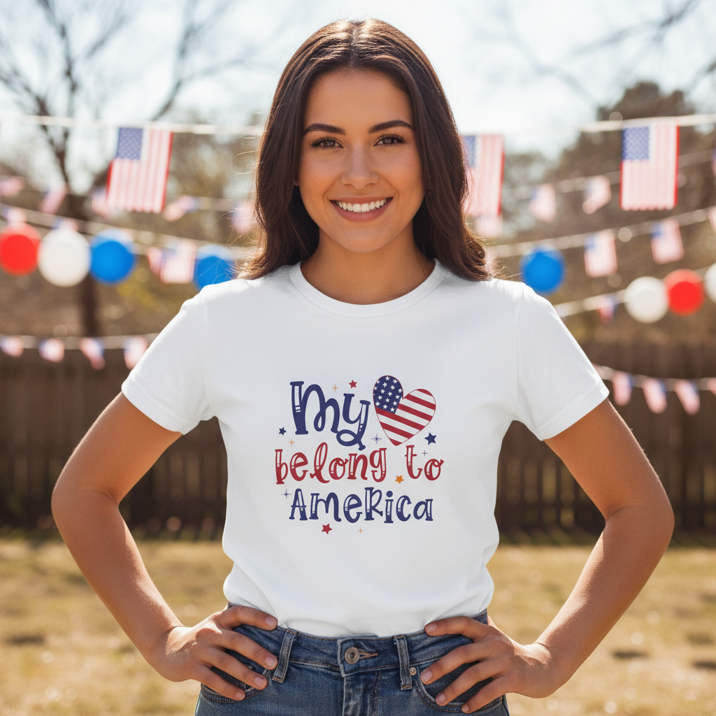 My Heart Belong to America T-Shirt — Lifestyle 4th of July