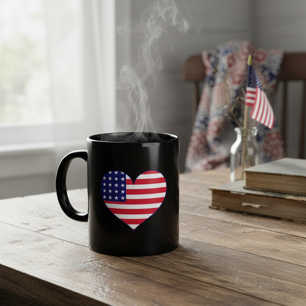 American Flag Heart Mug — Lifestyle